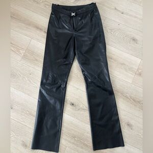 Ralph Ralph Lauren Tartan label vintage genuine 100% leather pants with buckle